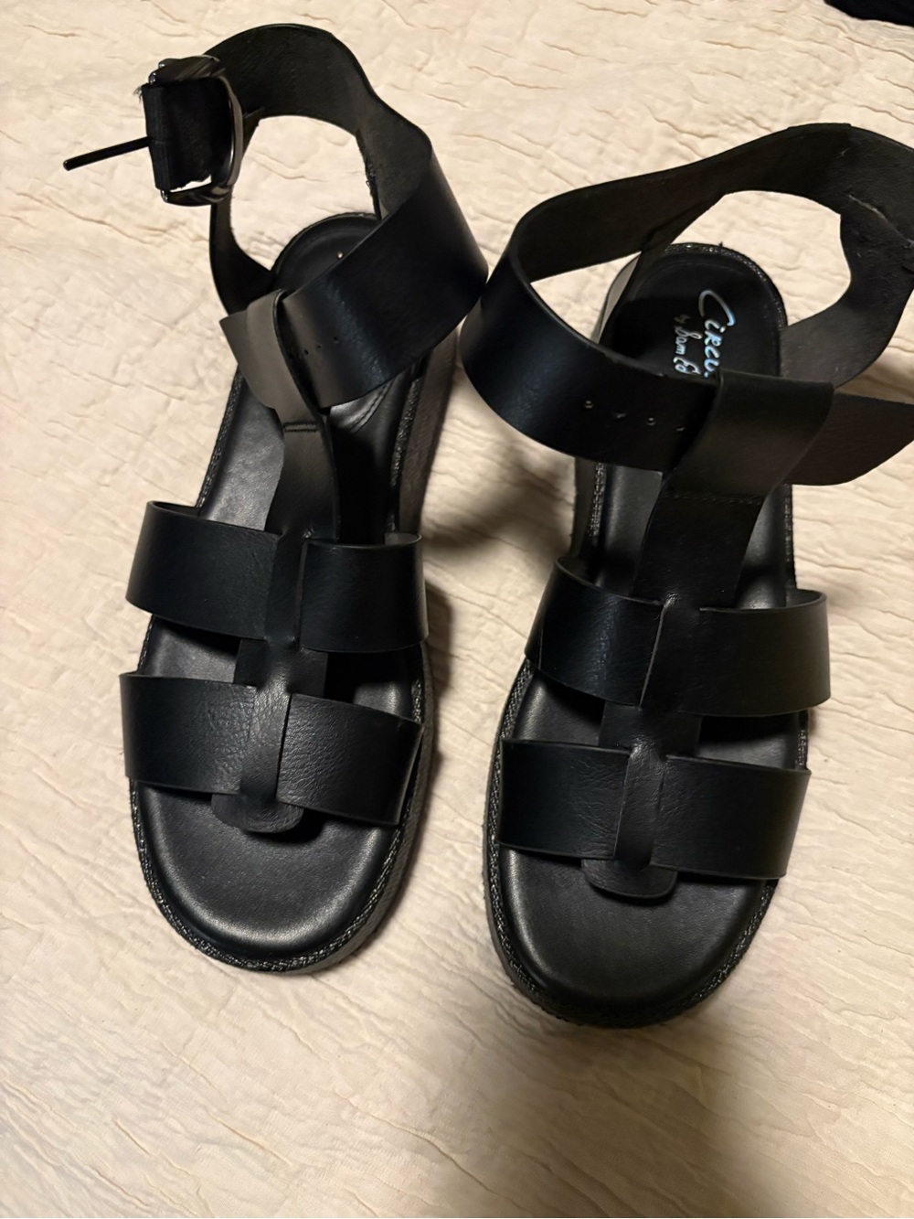 Black Sam Edelman Circus NY Gladiator Sandals for Women Size 10 like new